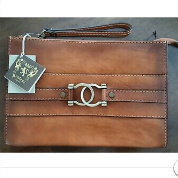 Pratesi Handbags - PRATESI Firenze clutch wristlet in cognac, NWT